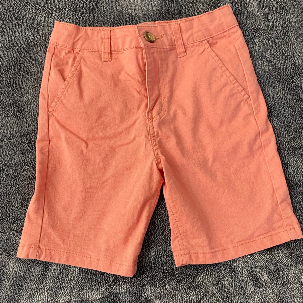 Little Boy’s‎ Stitch and Stone Coral Cotton Chino Shorts Size 6 Easter Spring